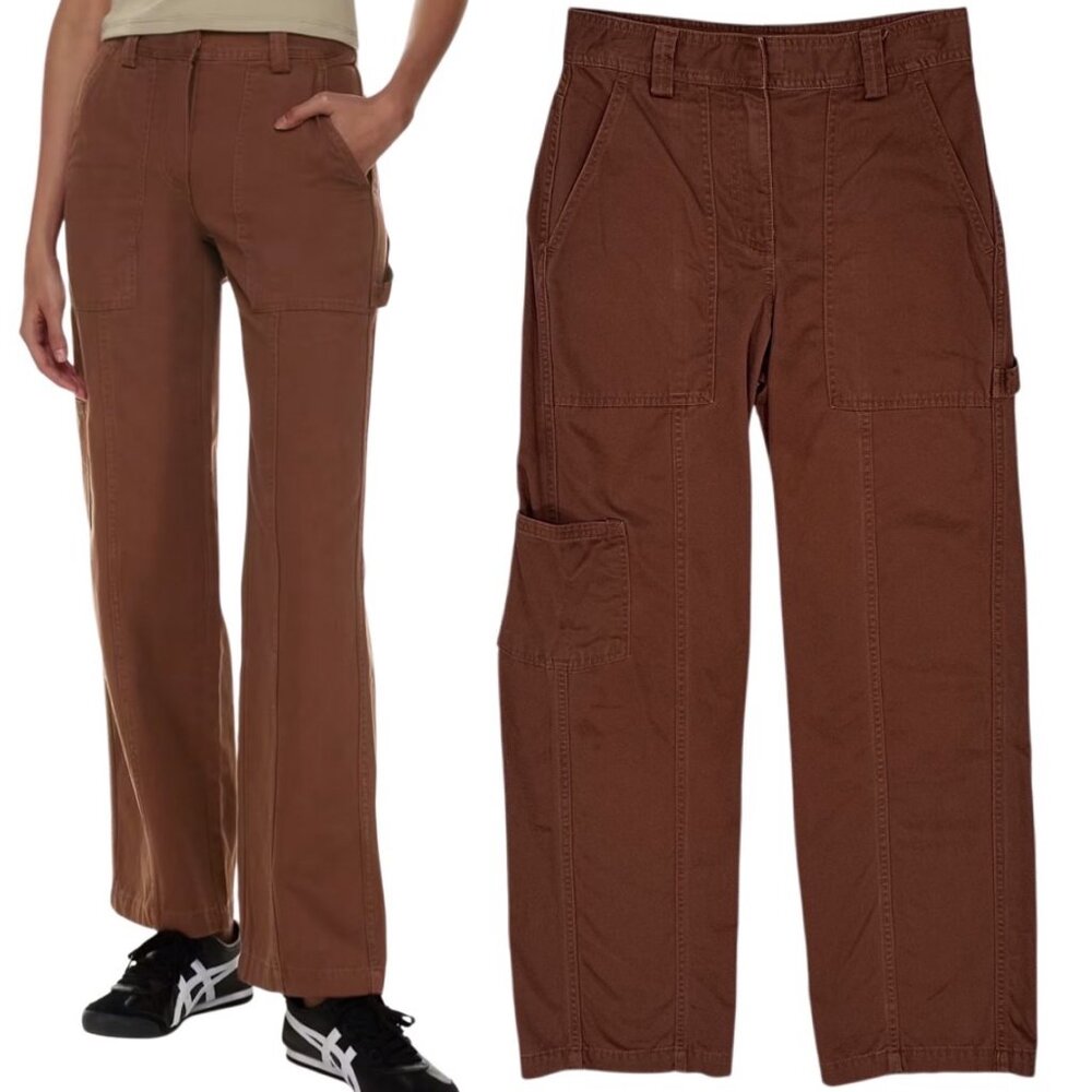 Aritzia Sunday Best New Oscar Mid-Rise Carpenter Pants in Cognac Brown Size 4